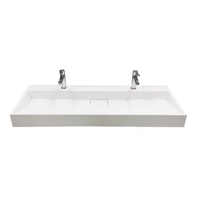 Умывальник Fancy Marble Vitold 1200x450x110, под 2 смесителя, белый (11412201)
